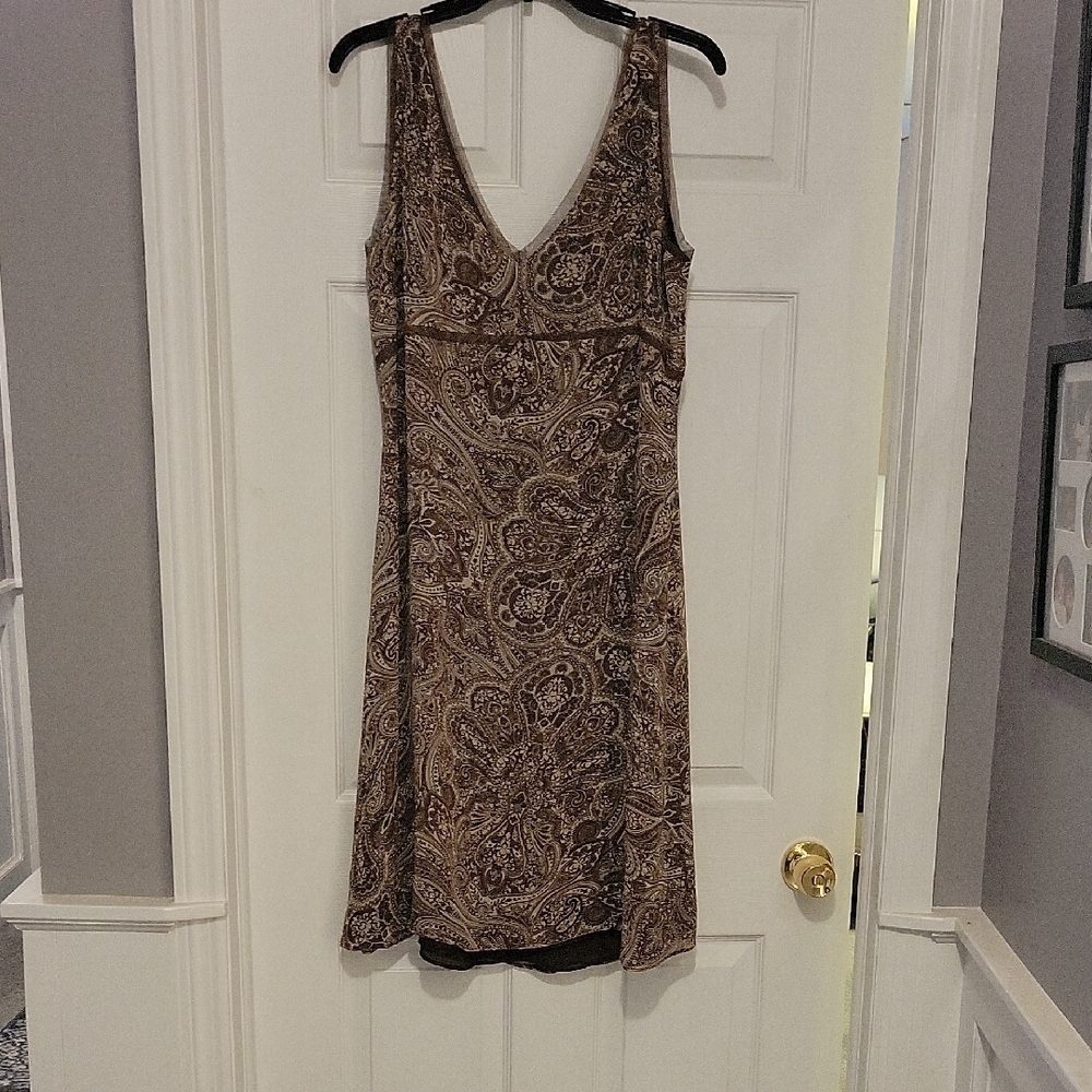 Old Navy Brown Paisley Midi Dress
